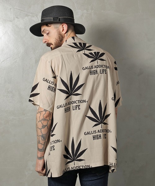 GALLIS ADDICTION（ガリスアディクション）の「GA OPEN-COLLAR ヘンプ S/Sシャツ/開襟シャツ（シャツ/ブラウス・メンズ・ブラック/バイオレット/ベージュ・FREE）」の15枚目の写真