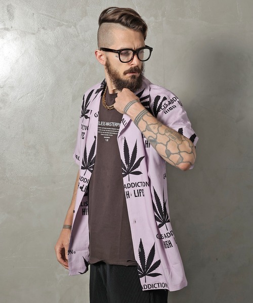 GALLIS ADDICTION（ガリスアディクション）の「GA OPEN-COLLAR ヘンプ S/Sシャツ/開襟シャツ（シャツ/ブラウス・メンズ・ブラック/バイオレット/ベージュ・FREE）」の17枚目の写真