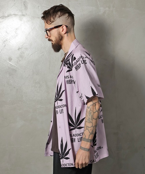 GALLIS ADDICTION（ガリスアディクション）の「GA OPEN-COLLAR ヘンプ S/Sシャツ/開襟シャツ（シャツ/ブラウス・メンズ・ブラック/バイオレット/ベージュ・FREE）」の18枚目の写真