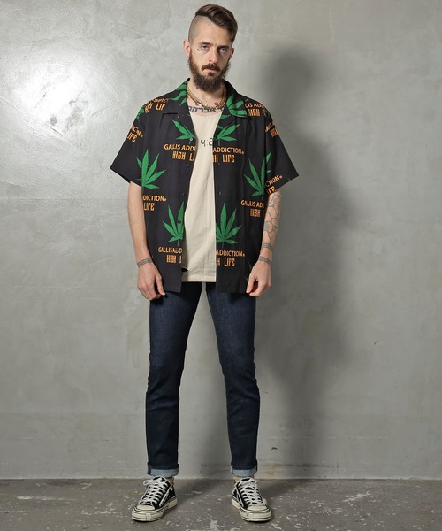 GALLIS ADDICTION（ガリスアディクション）の「GA OPEN-COLLAR ヘンプ S/Sシャツ/開襟シャツ（シャツ/ブラウス・メンズ・ブラック/バイオレット/ベージュ・FREE）」の20枚目の写真