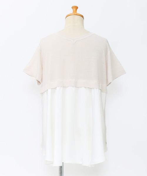 AS KNOW AS de base（アズノゥアズドゥバズ）の「異素材ドッキングプルオーバー（ニット/セーター・レディース・シルバーグレー/テラコッタ/ネイビー・FREE）」の6枚目の写真