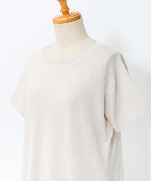 AS KNOW AS de base（アズノゥアズドゥバズ）の「異素材ドッキングプルオーバー（ニット/セーター・レディース・シルバーグレー/テラコッタ/ネイビー・FREE）」の8枚目の写真