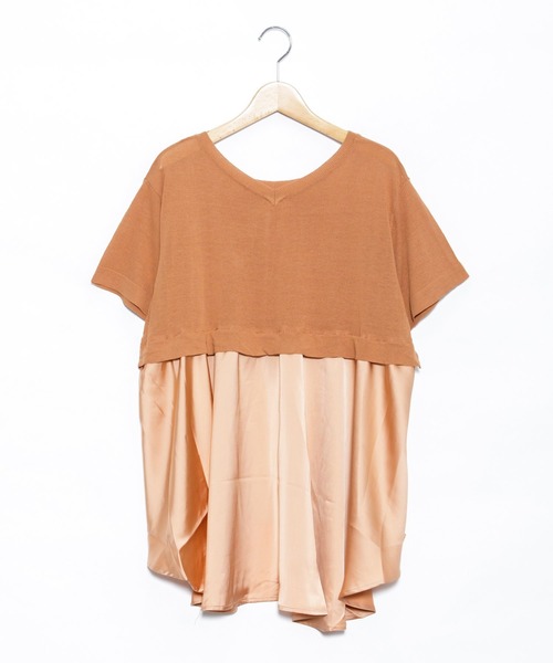 AS KNOW AS de base（アズノゥアズドゥバズ）の「異素材ドッキングプルオーバー（ニット/セーター・レディース・シルバーグレー/テラコッタ/ネイビー・FREE）」の12枚目の写真