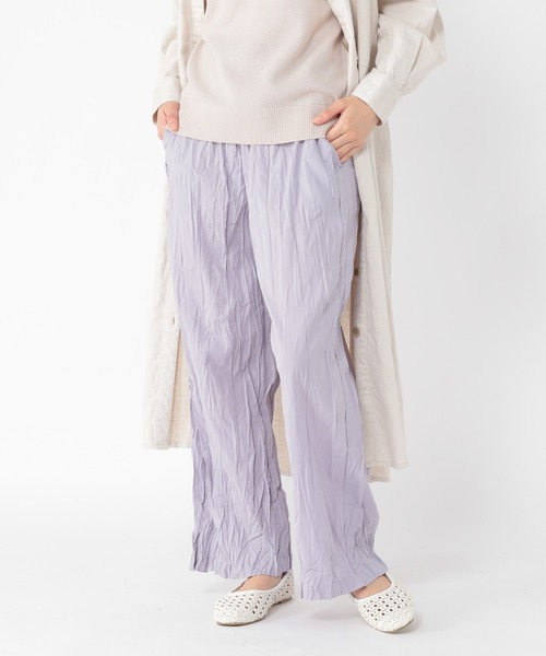 studio CLIP(スタディオクリップ)の「コットンレーヨンブロードワッシャーパンツ(その他パンツ・レディース・ラベンダー/ライトグリーン/ライトベージュ・LARGE/MEDIUM)」の3枚目の写真