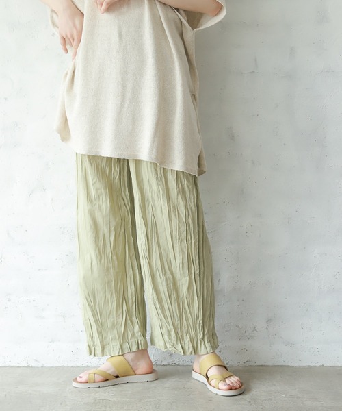 studio CLIP(スタディオクリップ)の「コットンレーヨンブロードワッシャーパンツ(その他パンツ・レディース・ラベンダー/ライトグリーン/ライトベージュ・LARGE/MEDIUM)」の2枚目の写真
