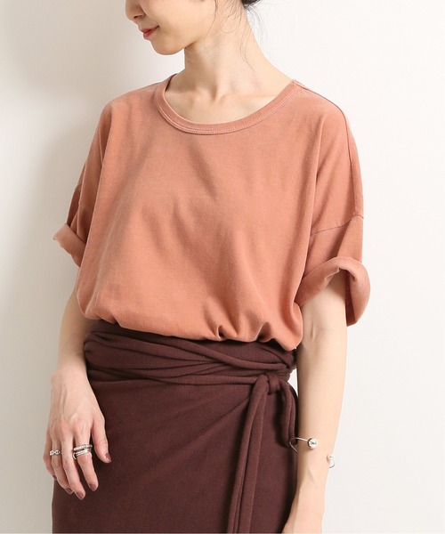 SLOBE IENA（スローブイエナ）の「【LE BON SHOPPE】 HER Tシャツ【手洗い可】 ◆（Tシャツ/カットソー・レディース・グレー/ブラウン/カーキ/ピンク・FREE）」の4枚目の写真