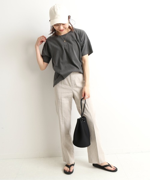 SLOBE IENA（スローブイエナ）の「【LE BON SHOPPE】 HER Tシャツ【手洗い可】 ◆（Tシャツ/カットソー・レディース・グレー/ブラウン/カーキ/ピンク・FREE）」の18枚目の写真