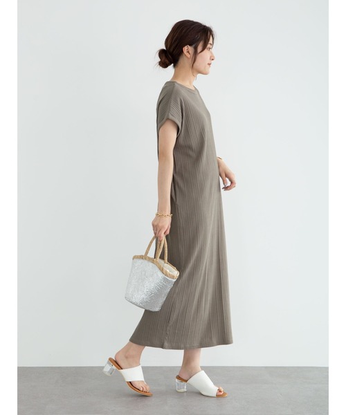 Green　Parks（グリーンパークス）の「ランダムリブワンピース＊（ワンピース・レディース・ブラック/ブラウン/カーキ/ライトベージュ・FREE）」の18枚目の写真
