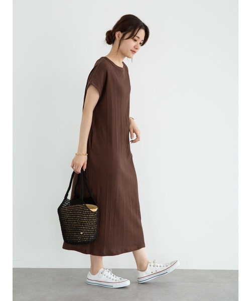 Green　Parks（グリーンパークス）の「ランダムリブワンピース＊（ワンピース・レディース・ブラック/ブラウン/カーキ/ライトベージュ・FREE）」の13枚目の写真
