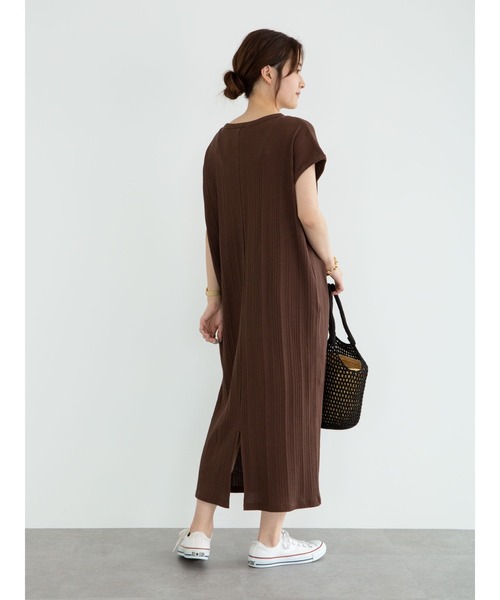 Green　Parks（グリーンパークス）の「ランダムリブワンピース＊（ワンピース・レディース・ブラック/ブラウン/カーキ/ライトベージュ・FREE）」の11枚目の写真