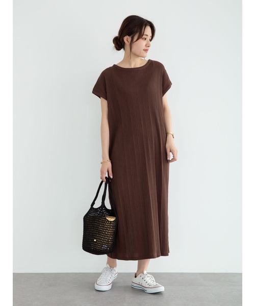 Green　Parks（グリーンパークス）の「ランダムリブワンピース＊（ワンピース・レディース・ブラック/ブラウン/カーキ/ライトベージュ・FREE）」の22枚目の写真