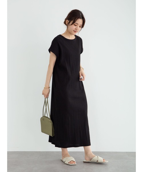 Green　Parks（グリーンパークス）の「ランダムリブワンピース＊（ワンピース・レディース・ブラック/ブラウン/カーキ/ライトベージュ・FREE）」の12枚目の写真