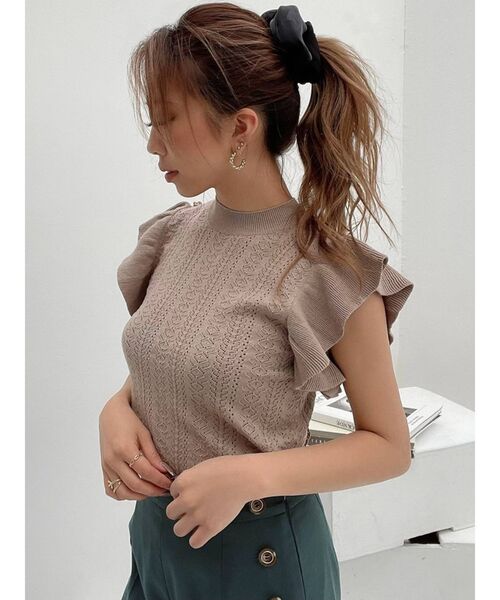 RESEXXY（リゼクシー）の「バックデザインレースニットトップス（ニット/セーター・レディース・ブラック/ベージュ/アイボリー・FREE）」の22枚目の写真