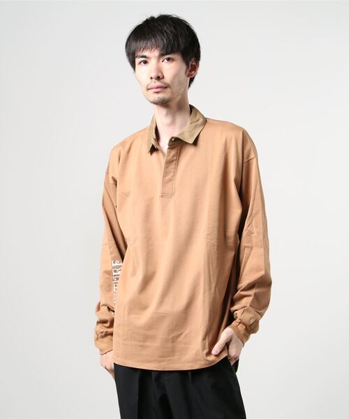 ON THE TURF（オンザターフ）の「ON THE TURF（オンザターフ）RUGBY SH/ラグビーシャツ（シャツ/ブラウス・メンズ・ブラウン/グリーン・LARGE/SMALL/MEDIUM）」の2枚目の写真