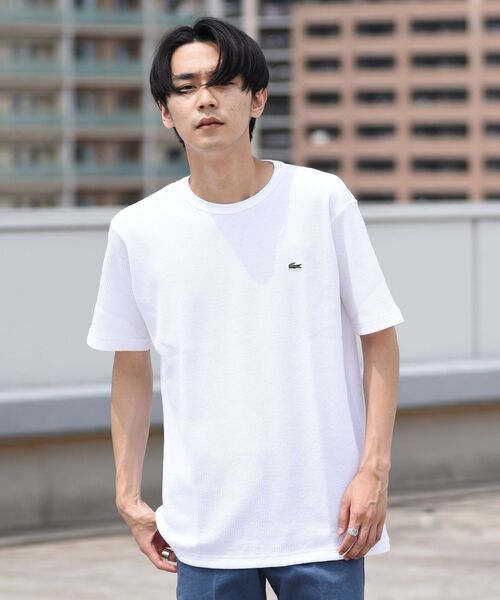 【新品未使用】LACOSTEコットン リネン ワッフル Tシャツ TH072EL セール】【WEB限定】LACOSTE: コットン リネン ワッフル Tシャツ