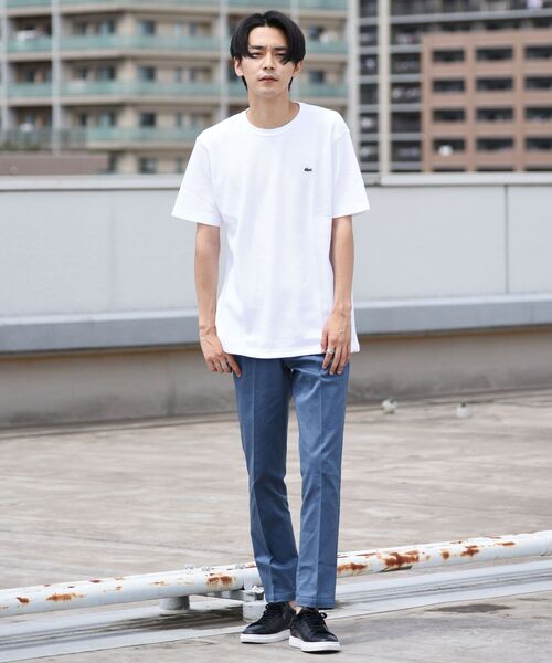 セール】【WEB限定】LACOSTE: コットン リネン ワッフル Tシャツ