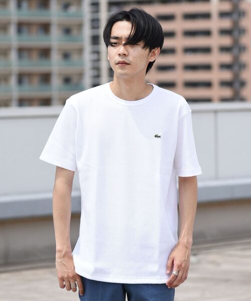 LACOSTE(ラコステ)の「【WEB限定】LACOSTE: コットン リネン ワッフル Tシャツ TH072EL(Tシャツ/カットソー・メンズ・ベージュ/ネイビー/オフホワイト・SMALL/MEDIUM/LARGE/X-LARGE)」の6枚目の写真