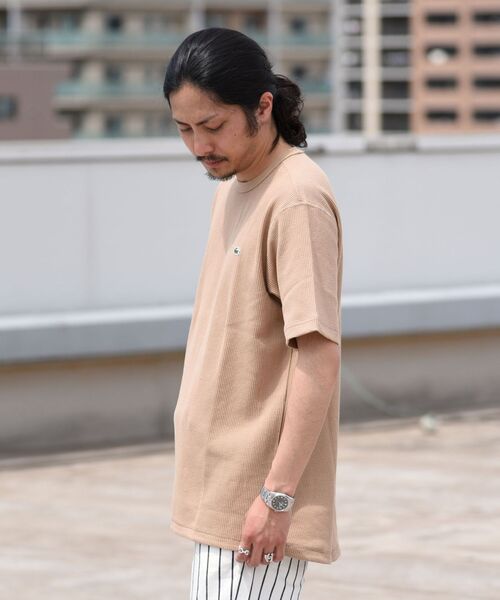 LACOSTE(ラコステ)の「【WEB限定】LACOSTE: コットン リネン ワッフル Tシャツ TH072EL(Tシャツ/カットソー・メンズ・ベージュ/ネイビー/オフホワイト・SMALL/MEDIUM/LARGE/X-LARGE)」の10枚目の写真