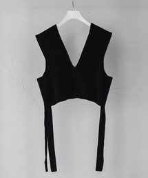 lautreamont BLEUBLANC | Vネックサイドリボンニットベスト(ニット/セーター)