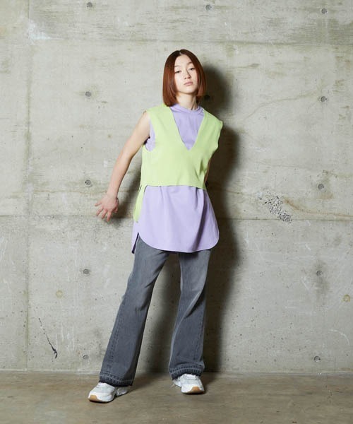 lautreamont BLEUBLANC（ロートレアモンブルーブラン）の「Vネックサイドリボンニットベスト（ニット/セーター・レディース・ブラック/ピンク/グリーン・9号）」の13枚目の写真