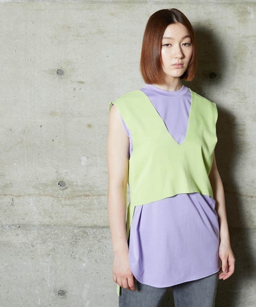 lautreamont BLEUBLANC（ロートレアモンブルーブラン）の「Vネックサイドリボンニットベスト（ニット/セーター・レディース・ブラック/ピンク/グリーン・9号）」の18枚目の写真