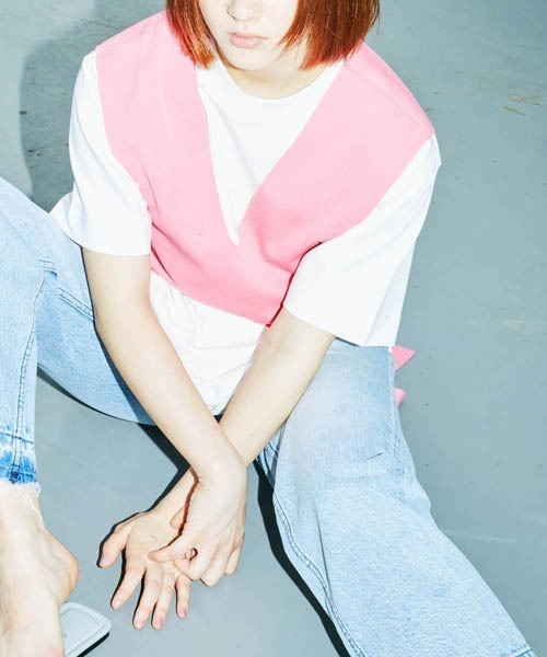 lautreamont BLEUBLANC（ロートレアモンブルーブラン）の「Vネックサイドリボンニットベスト（ニット/セーター・レディース・ブラック/ピンク/グリーン・9号）」の19枚目の写真