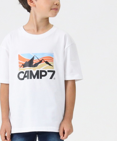 CAMP7(キャンプセブン)の「【CAMP7】フロントロゴプリントTシャツ(Tシャツ/カットソー・キッズ・ホワイト/ブラック・130/155/105/120/140)」の1枚目の写真