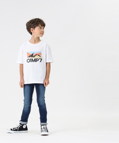 CAMP7(キャンプセブン)の「【CAMP7】フロントロゴプリントTシャツ(Tシャツ/カットソー・キッズ・ホワイト/ブラック・130/155/105/120/140)」の4枚目の写真