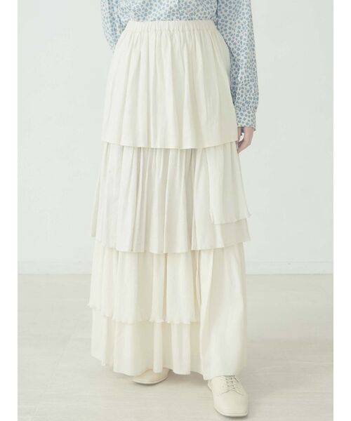 merry jenny（メリージェニー）の「コンビティアードフレアスカート（スカート・レディース・ブラック/ブラウン/アイボリー・FREE）」の2枚目の写真