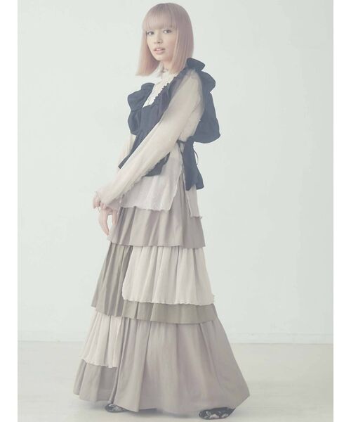 merry jenny（メリージェニー）の「コンビティアードフレアスカート（スカート・レディース・ブラック/ブラウン/アイボリー・FREE）」の22枚目の写真