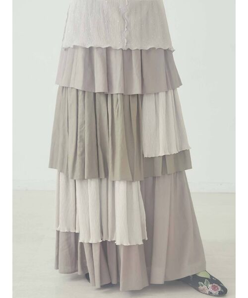 merry jenny（メリージェニー）の「コンビティアードフレアスカート（スカート・レディース・ブラック/ブラウン/アイボリー・FREE）」の8枚目の写真