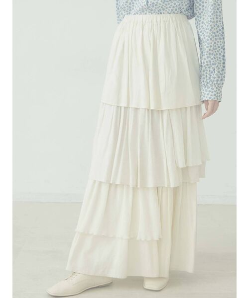 merry jenny（メリージェニー）の「コンビティアードフレアスカート（スカート・レディース・ブラック/ブラウン/アイボリー・FREE）」の19枚目の写真