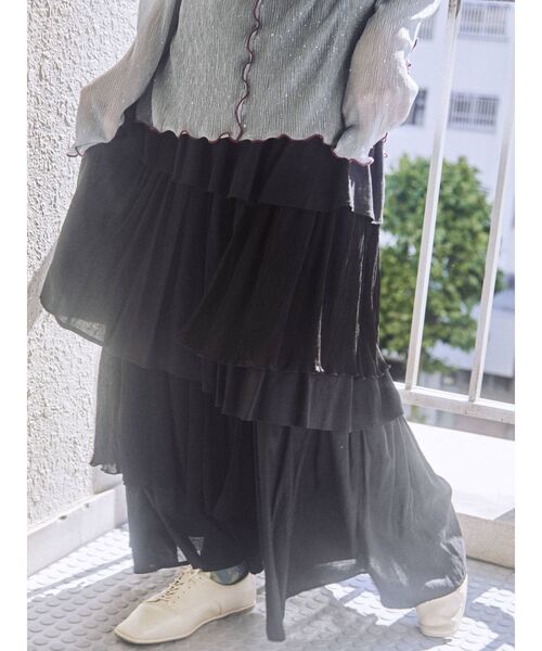 merry jenny（メリージェニー）の「コンビティアードフレアスカート（スカート・レディース・ブラック/ブラウン/アイボリー・FREE）」の13枚目の写真
