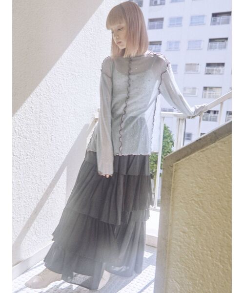 merry jenny（メリージェニー）の「コンビティアードフレアスカート（スカート・レディース・ブラック/ブラウン/アイボリー・FREE）」の17枚目の写真