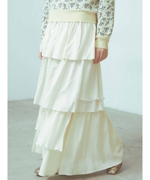 merry jenny（メリージェニー）の「コンビティアードフレアスカート（スカート・レディース・ブラック/ブラウン/アイボリー・FREE）」の21枚目の写真