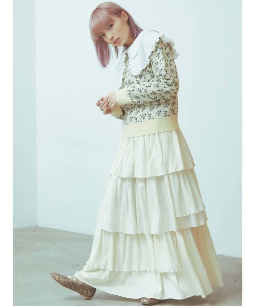 merry jenny（メリージェニー）の「コンビティアードフレアスカート（スカート・レディース・ブラック/ブラウン/アイボリー・FREE）」の18枚目の写真