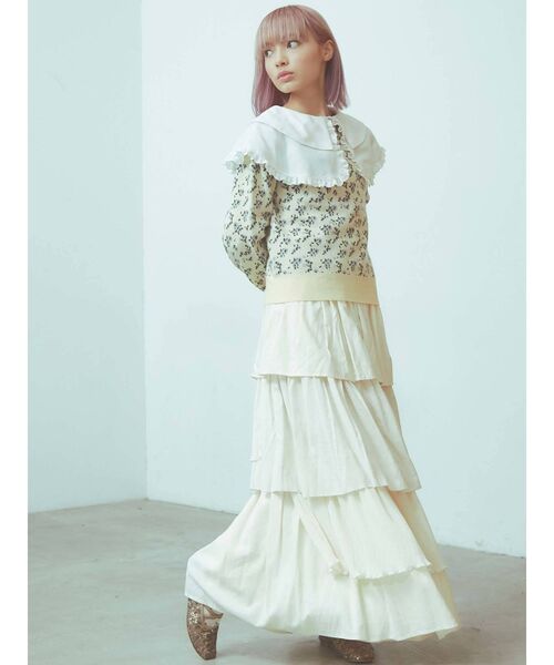 merry jenny（メリージェニー）の「コンビティアードフレアスカート（スカート・レディース・ブラック/ブラウン/アイボリー・FREE）」の11枚目の写真