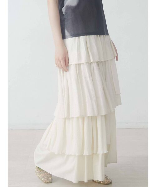 merry jenny（メリージェニー）の「コンビティアードフレアスカート（スカート・レディース・ブラック/ブラウン/アイボリー・FREE）」の15枚目の写真