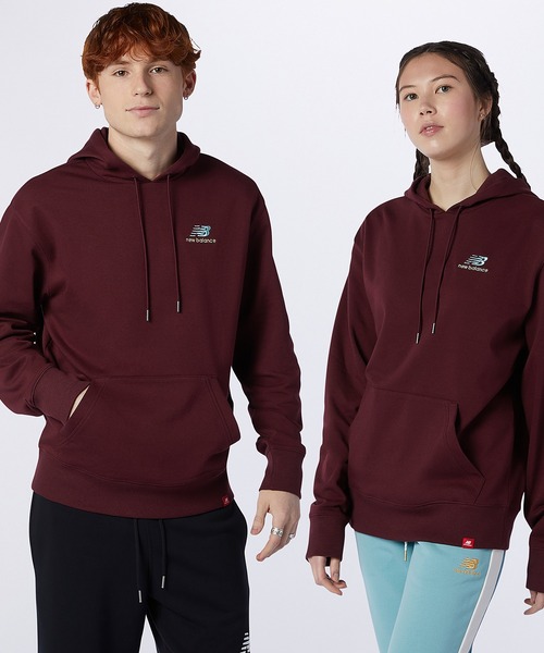 NEW BALANCE(ニューバランス)の「NB Essentials 刺しゅうロゴ スウェットフーディ(パーカー・メンズ・グレー/ライトイエロー/ネイビー/ブラック/バーガンディー/ダークグリーン・SMALL/LARGE/MEDIUM/X-LARGE/XX-LARGE)」の6枚目の写真