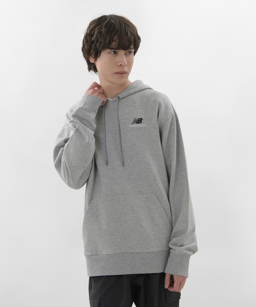 NEW BALANCE(ニューバランス)の「NB Essentials 刺しゅうロゴ スウェットフーディ(パーカー・メンズ・グレー/ライトイエロー/ネイビー/ブラック/バーガンディー/ダークグリーン・SMALL/LARGE/MEDIUM/X-LARGE/XX-LARGE)」の7枚目の写真