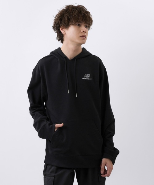 NEW BALANCE(ニューバランス)の「NB Essentials 刺しゅうロゴ スウェットフーディ(パーカー・メンズ・グレー/ライトイエロー/ネイビー/ブラック/バーガンディー/ダークグリーン・SMALL/LARGE/MEDIUM/X-LARGE/XX-LARGE)」の11枚目の写真