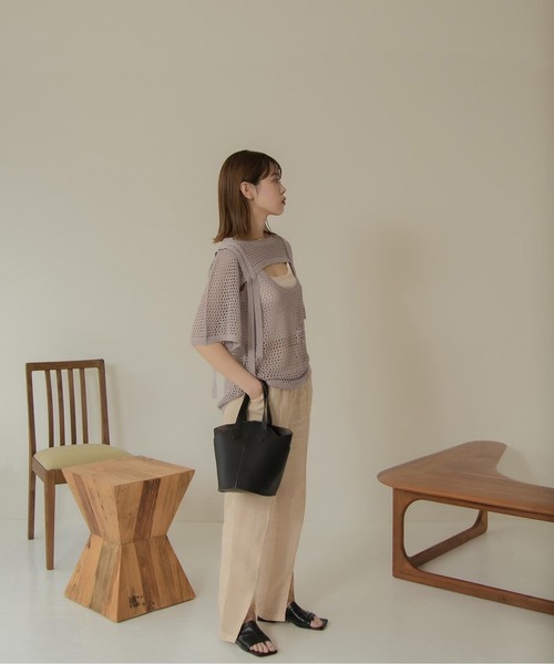 Amiur（エミレ）の「low gauge tape belt knit（その他トップス・レディース・モカ/ラベンダー/アイボリー・FREE）」の13枚目の写真