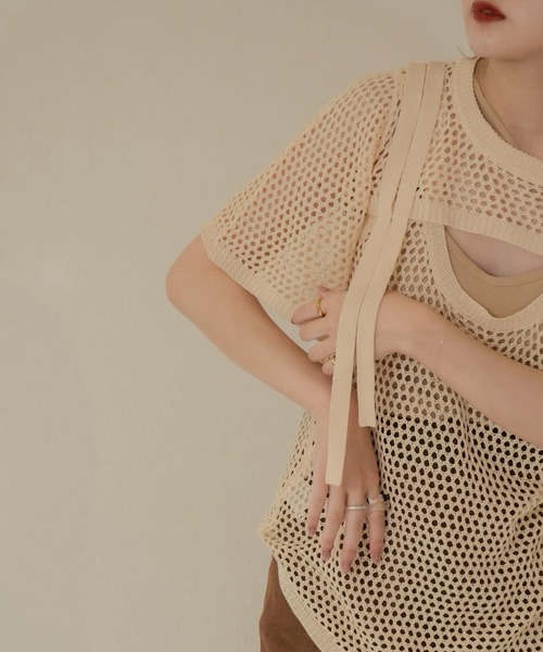 Amiur（エミレ）の「low gauge tape belt knit（その他トップス・レディース・モカ/ラベンダー/アイボリー・FREE）」の10枚目の写真