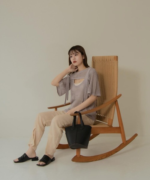 Amiur（エミレ）の「low gauge tape belt knit（その他トップス・レディース・モカ/ラベンダー/アイボリー・FREE）」の14枚目の写真