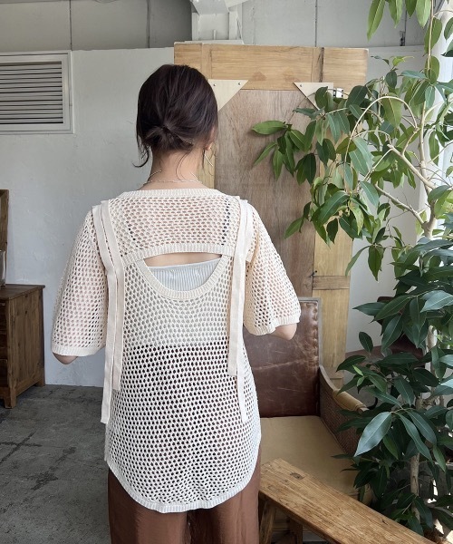 Amiur（エミレ）の「low gauge tape belt knit（その他トップス・レディース・モカ/ラベンダー/アイボリー・FREE）」の15枚目の写真