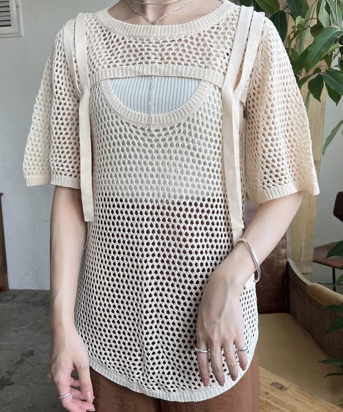 Amiur（エミレ）の「low gauge tape belt knit（その他トップス・レディース・モカ/ラベンダー/アイボリー・FREE）」の18枚目の写真