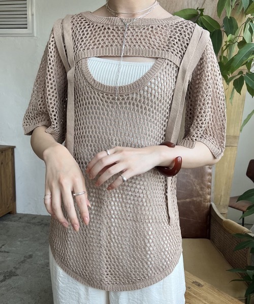 Amiur（エミレ）の「low gauge tape belt knit（その他トップス・レディース・モカ/ラベンダー/アイボリー・FREE）」の19枚目の写真