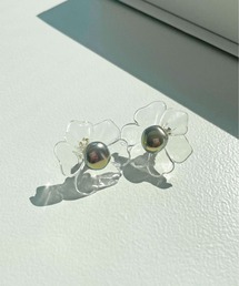 クリアフラワーピアス