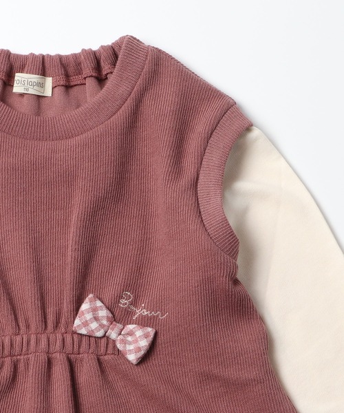 trois lapins kp（トロワラパンケーピー）の「ベストドッキングトレーナー(100-130cm)（スウェット・キッズ・ブラック/モカ・110cm/120cm/130cm/100cm）」の3枚目の写真