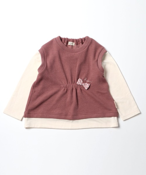 trois lapins kp（トロワラパンケーピー）の「ベストドッキングトレーナー(100-130cm)（スウェット・キッズ・ブラック/モカ・110cm/120cm/130cm/100cm）」の8枚目の写真